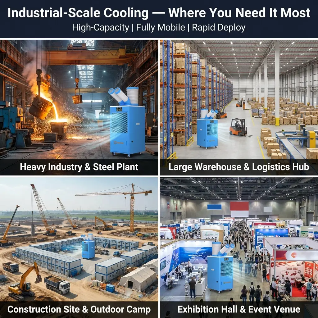 OEM/ODM prenosna industrijska AC enota Caster Wheel Warehouse Server Room Nujni začasni hladilni stroj